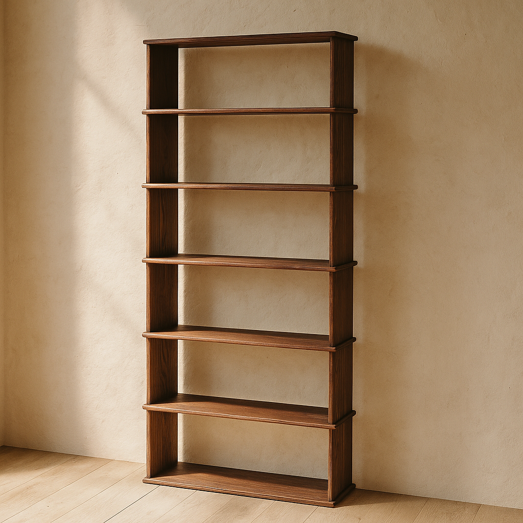 6 shelf bookcase in walnut