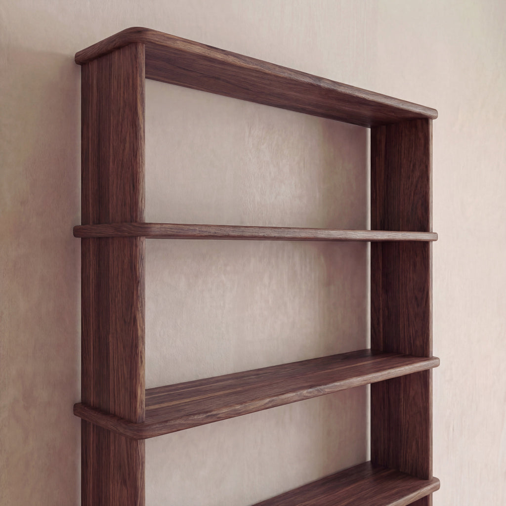 6 shelf bookcase in walnut