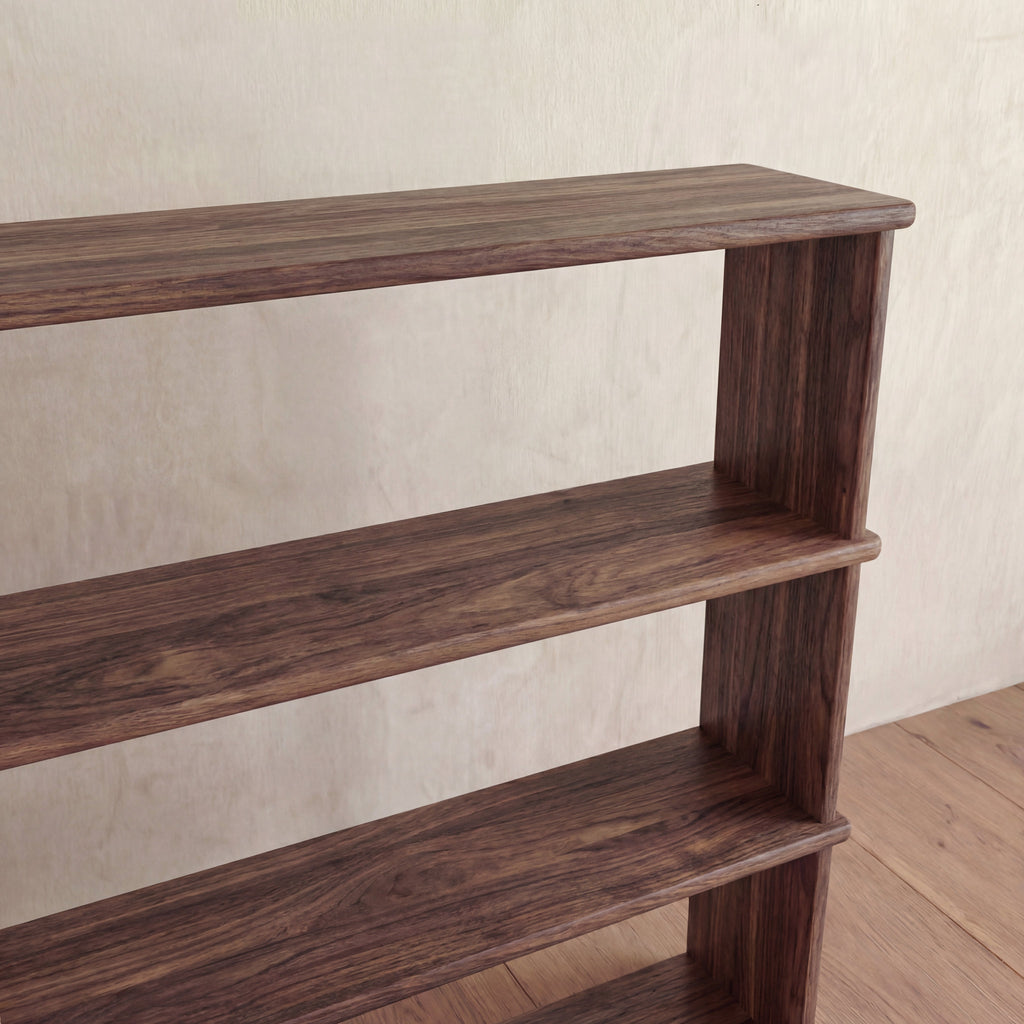 6 shelf bookcase in walnut