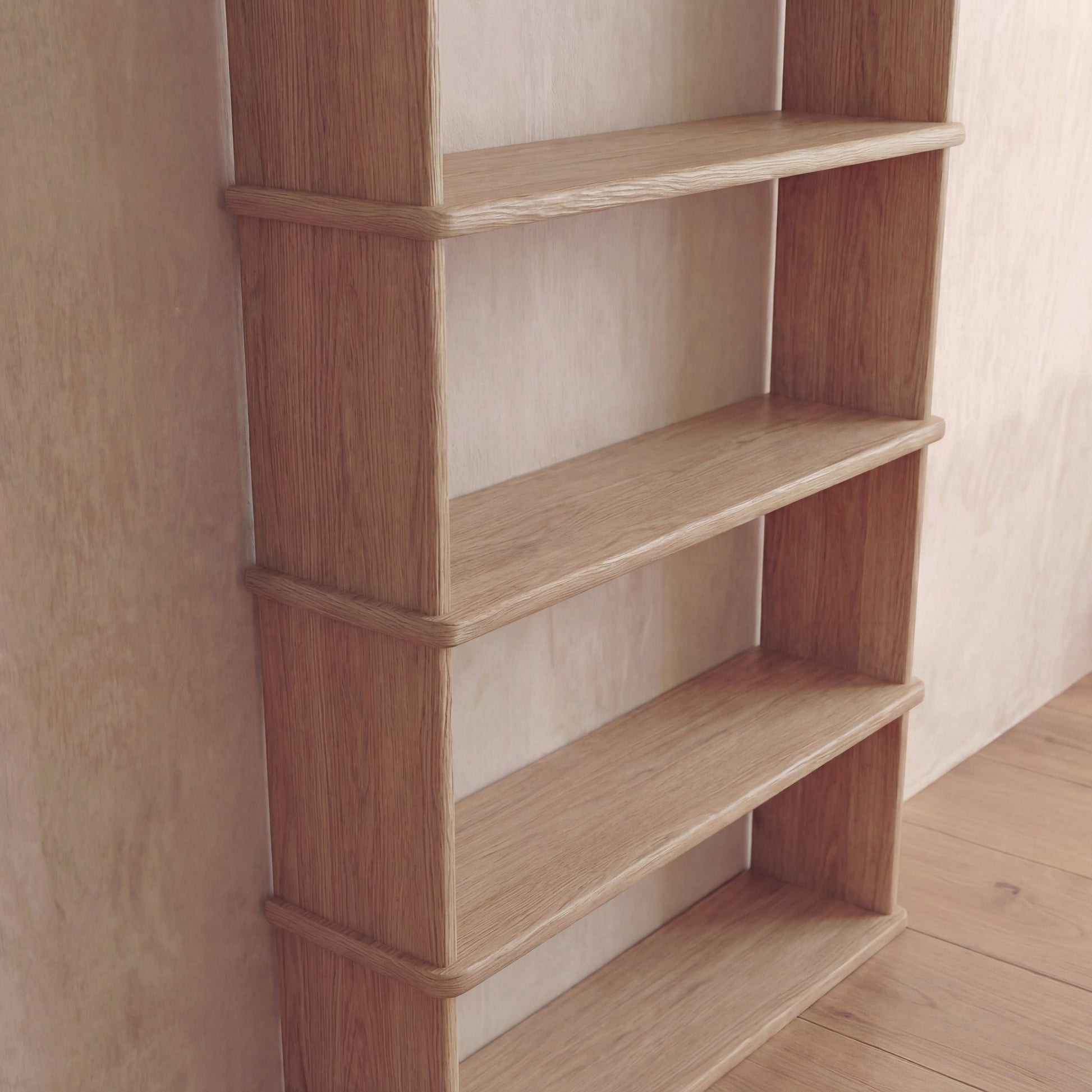 Bibliothèque à 6 étagères en chêne blanc