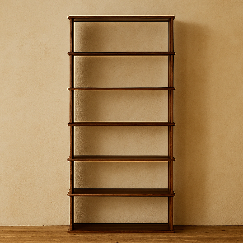 6 shelf bookcase in walnut