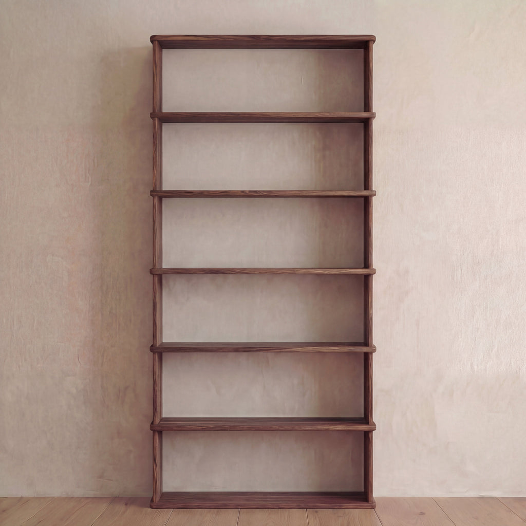 6 shelf bookcase in walnut