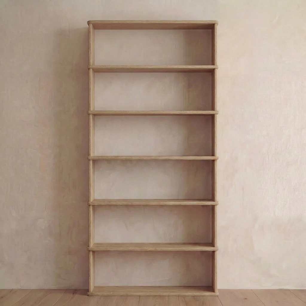 Bibliothèque à 6 étagères en chêne blanc