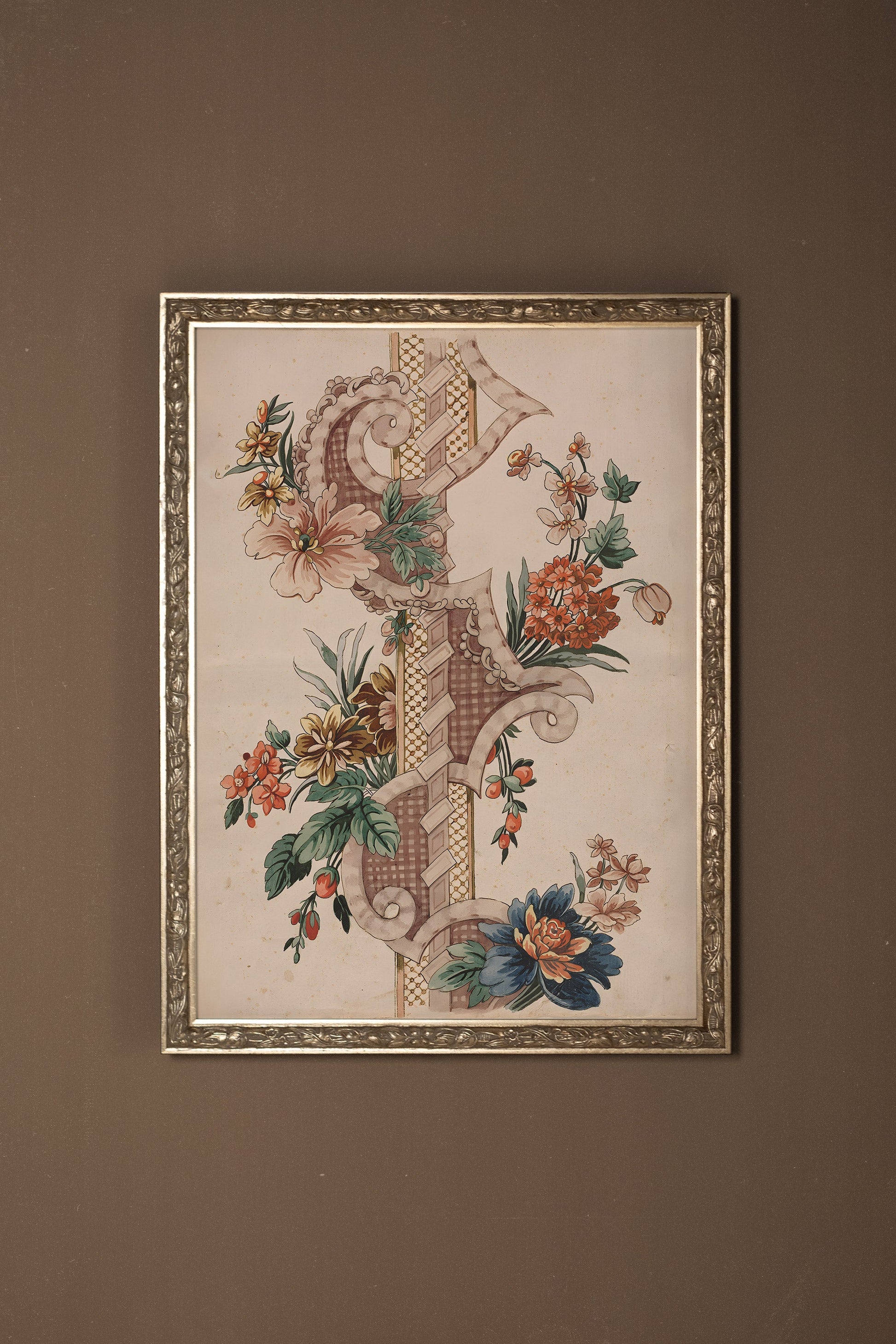 Botanical Symphony, Vintage Silver Frame