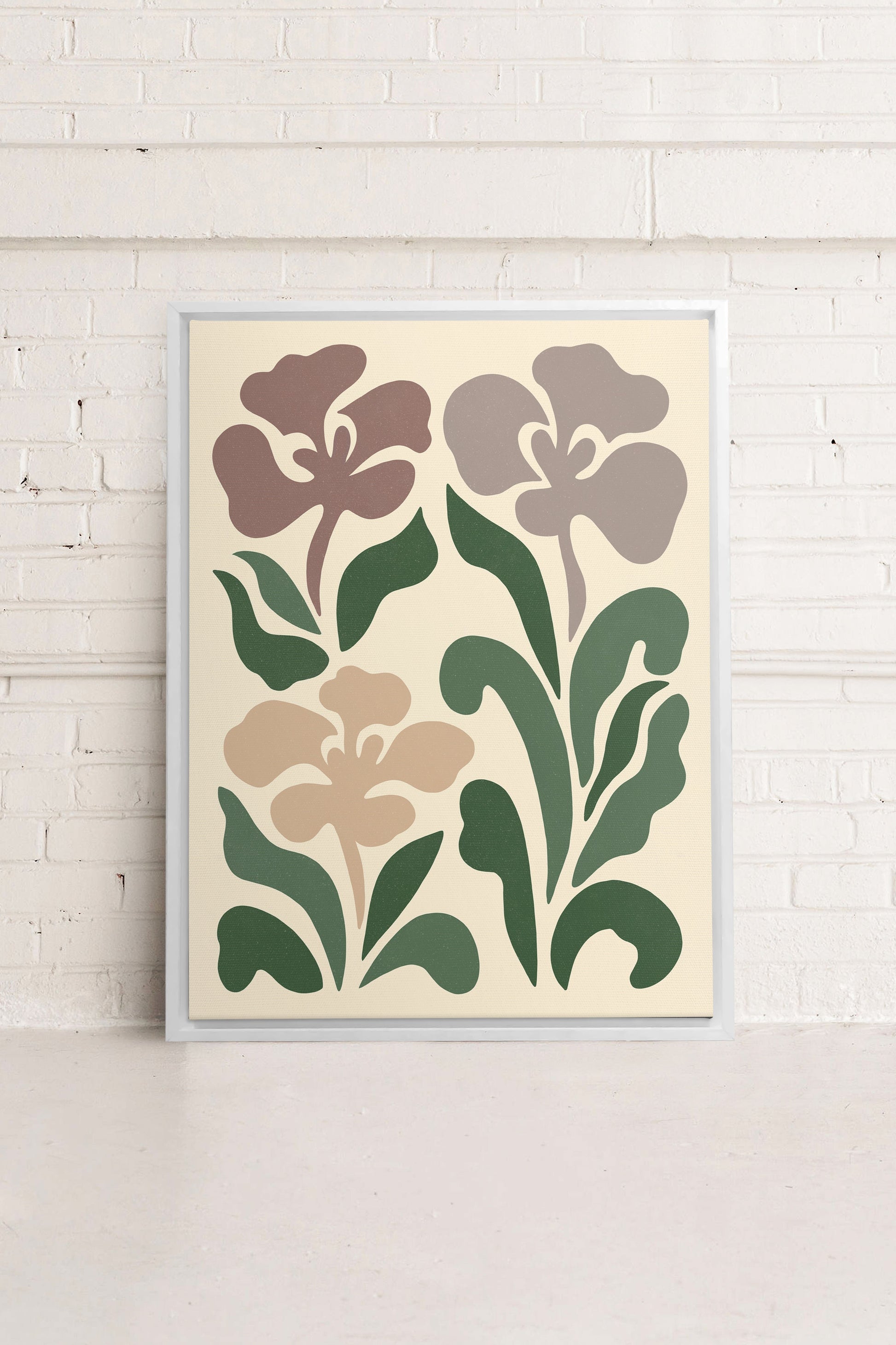 BEIGE PETALS, printed canvas