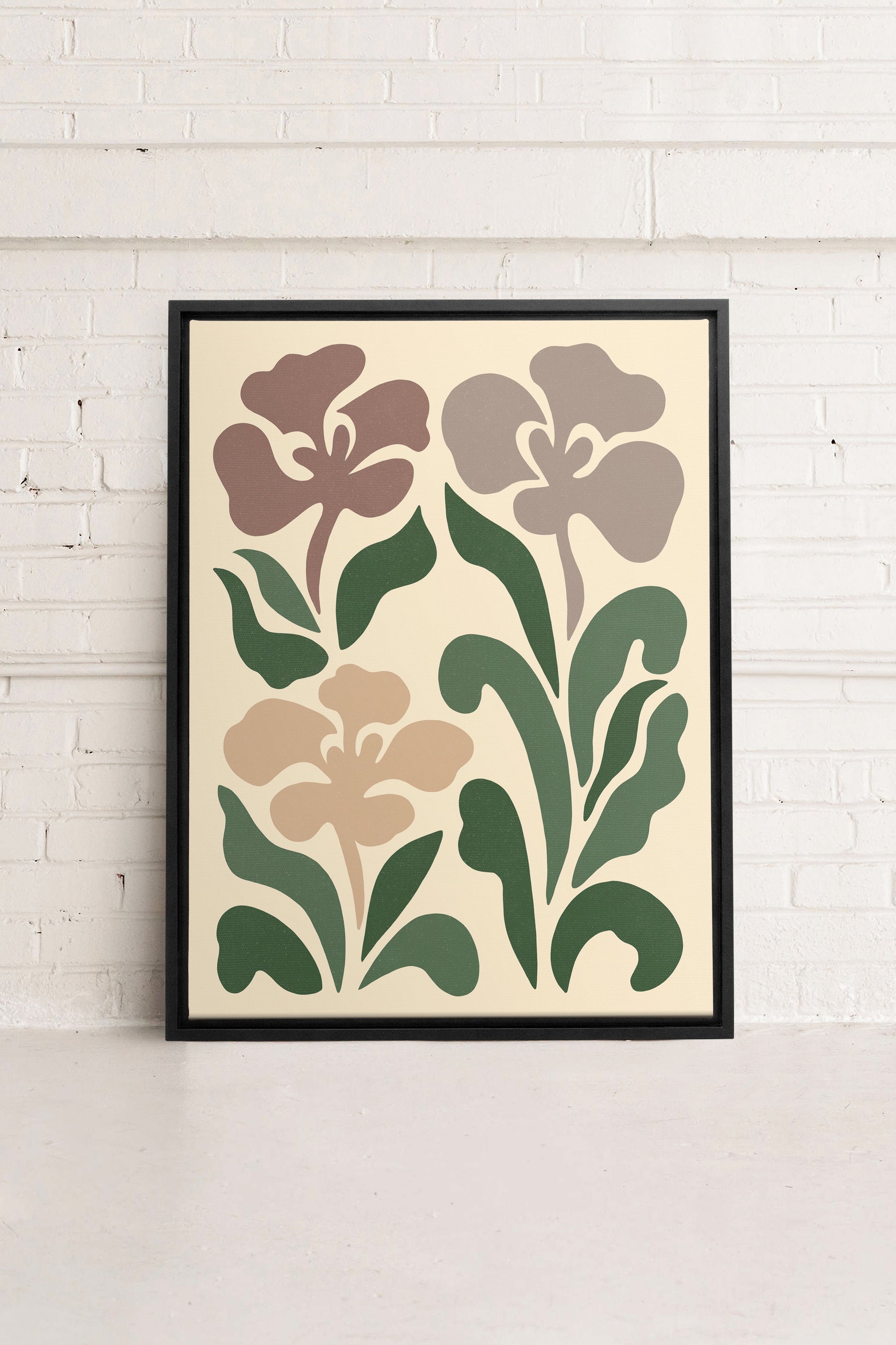 BEIGE PETALS, printed canvas