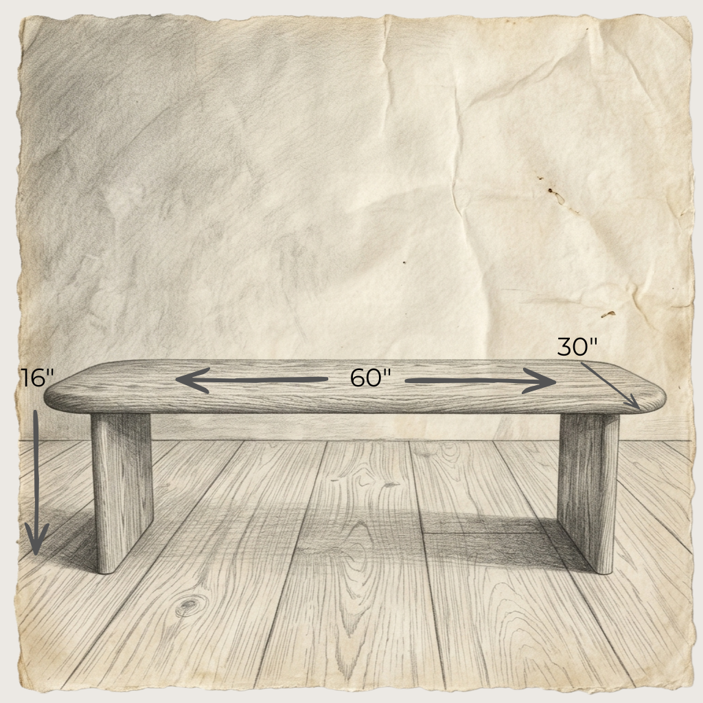 60 Inch Coffee Table in Red Oak