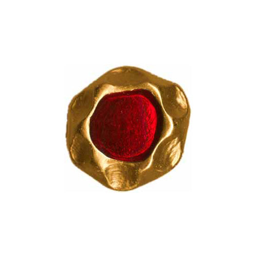 Elan ; Bouton à tige, rouge et or, 25 mm