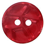Elan ; Bouton 2 trous, rouge, 15 mm