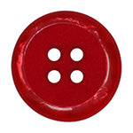 Elan ; Bouton 4 trous, rouge, 23 mm