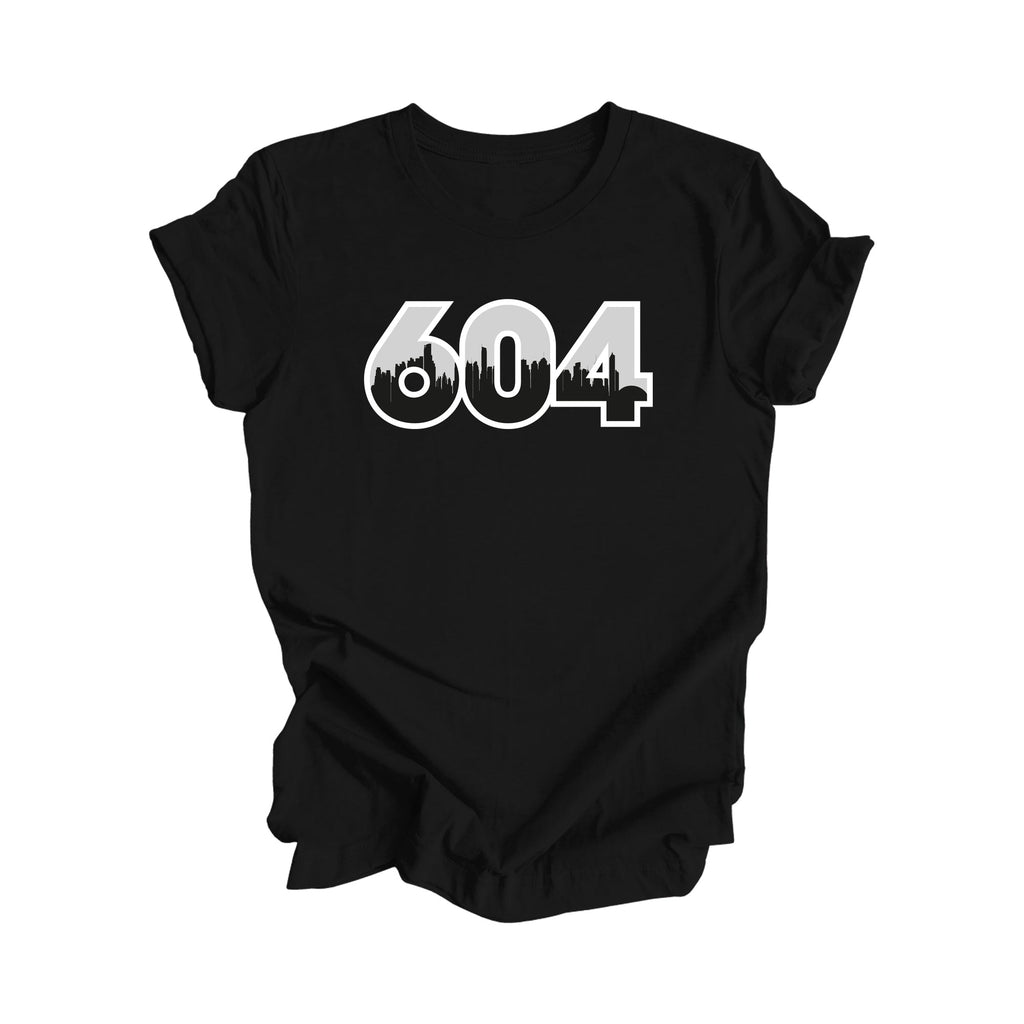 604 Vancouver British Columbia Canada Area Code City Skyline Gift - Unisex T-Shirt - Inspired X