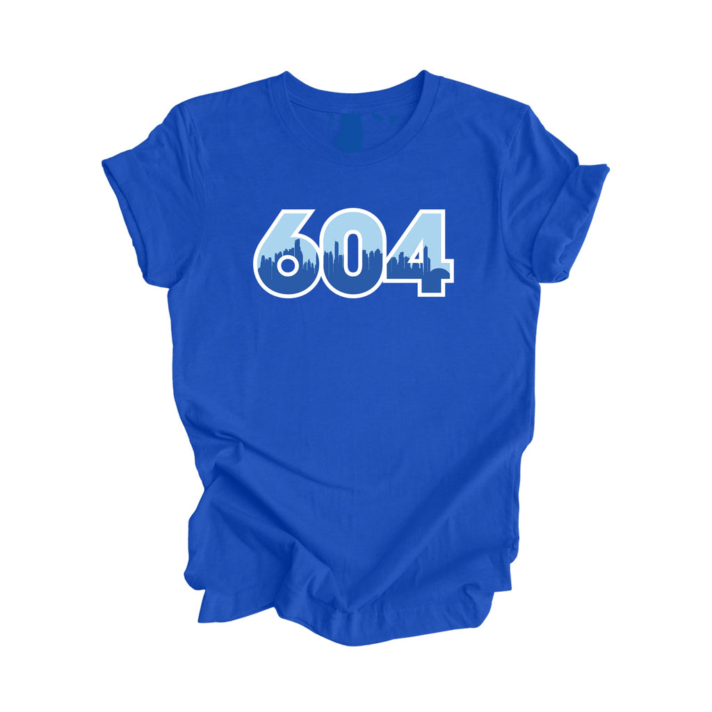 604 Vancouver British Columbia Canada Area Code City Skyline Gift - Unisex T-Shirt - Inspired X