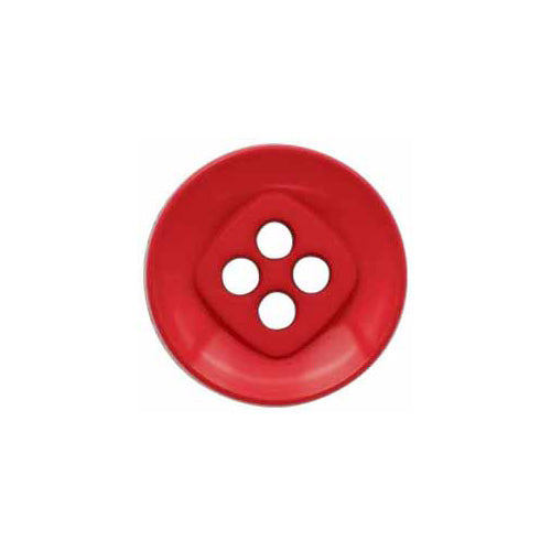 Elan ; Bouton 4 trous, rouge, 34 mm