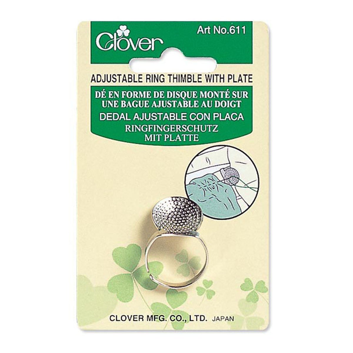 Clover Sashiko - Dé à coudre réglable avec plaque métallique