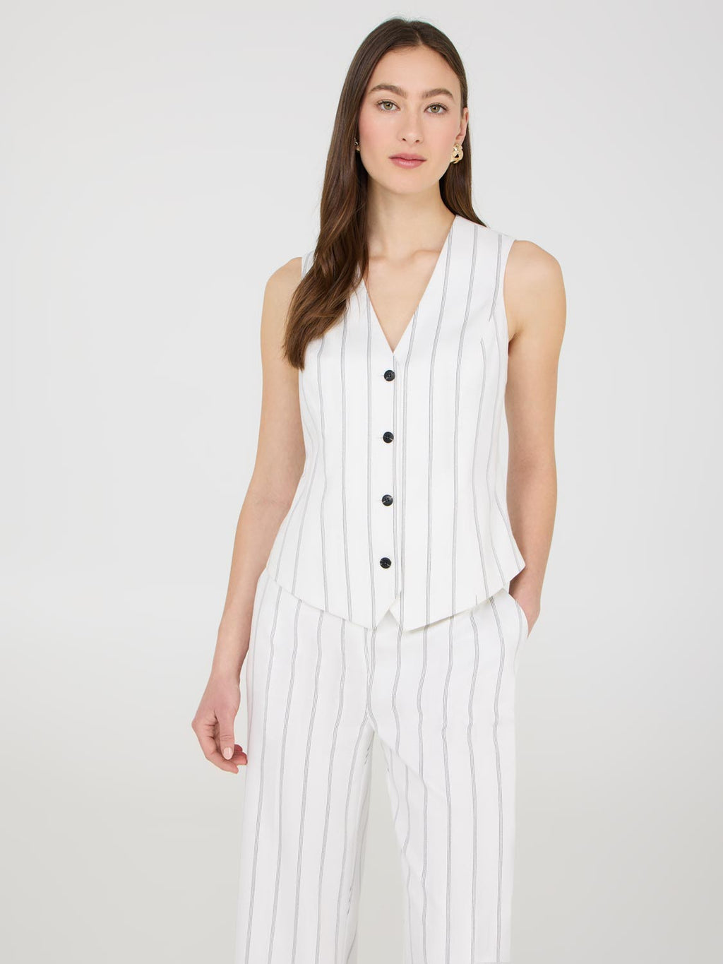 4-Button Striped Vest