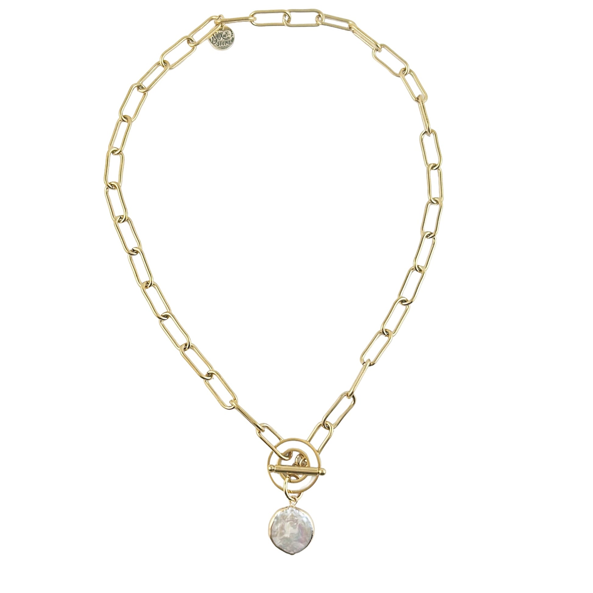 Collier à bascule en perles Keshi