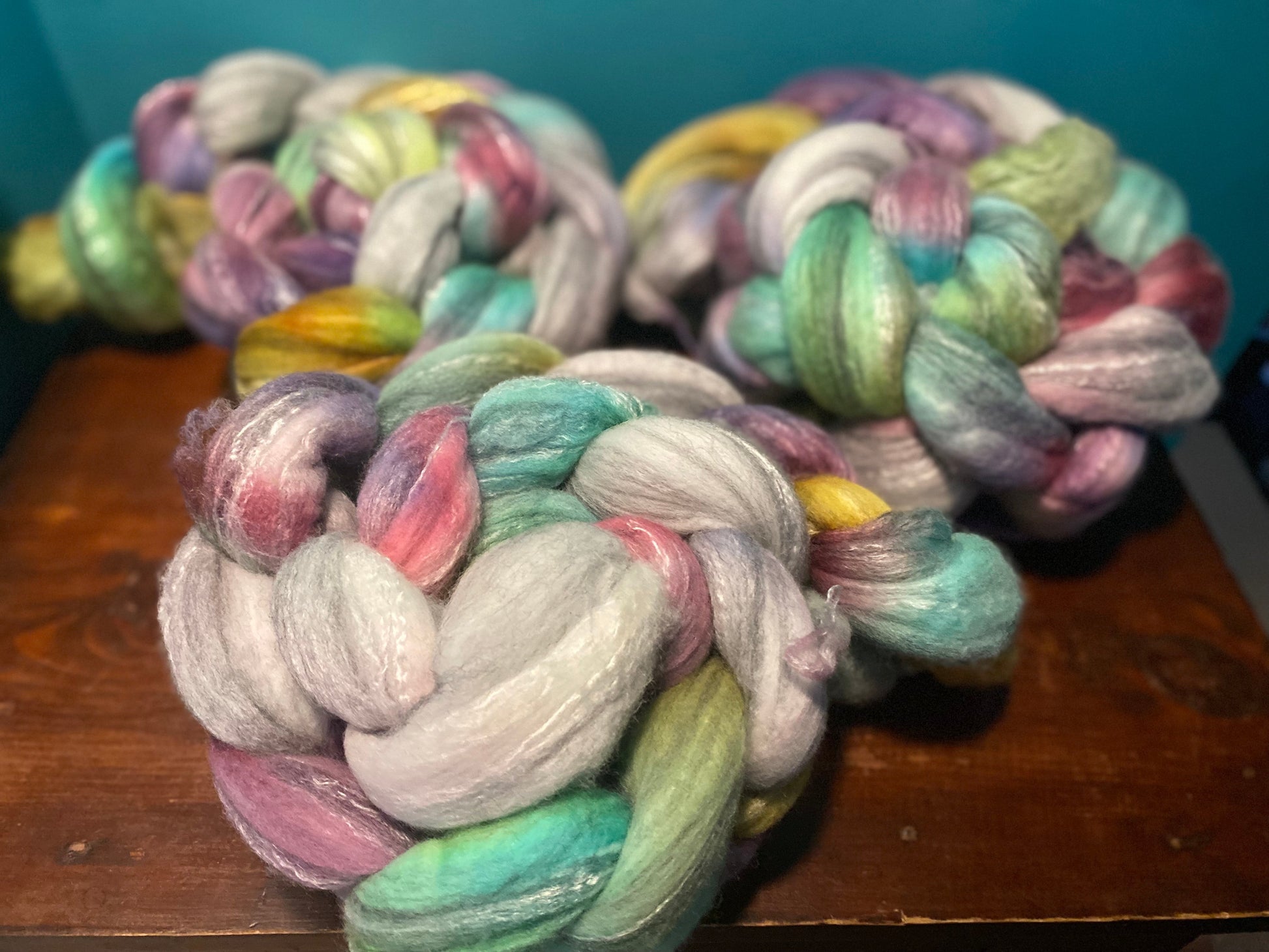 14.5 Micron Merino / 23 Mic Grey Merino / Rose Fiber Blend Top - Spring 2025