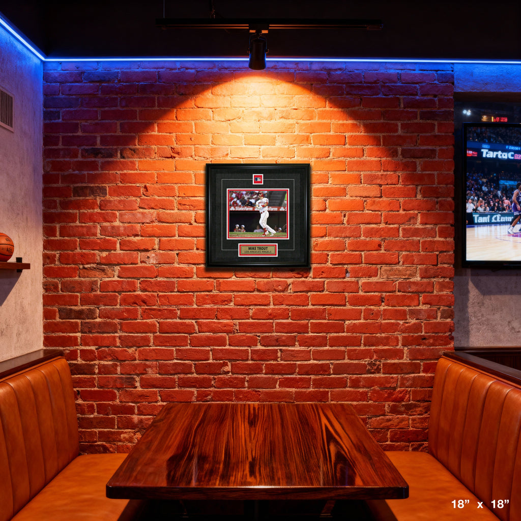 Mike Trout Framed Pin & Plate Angels