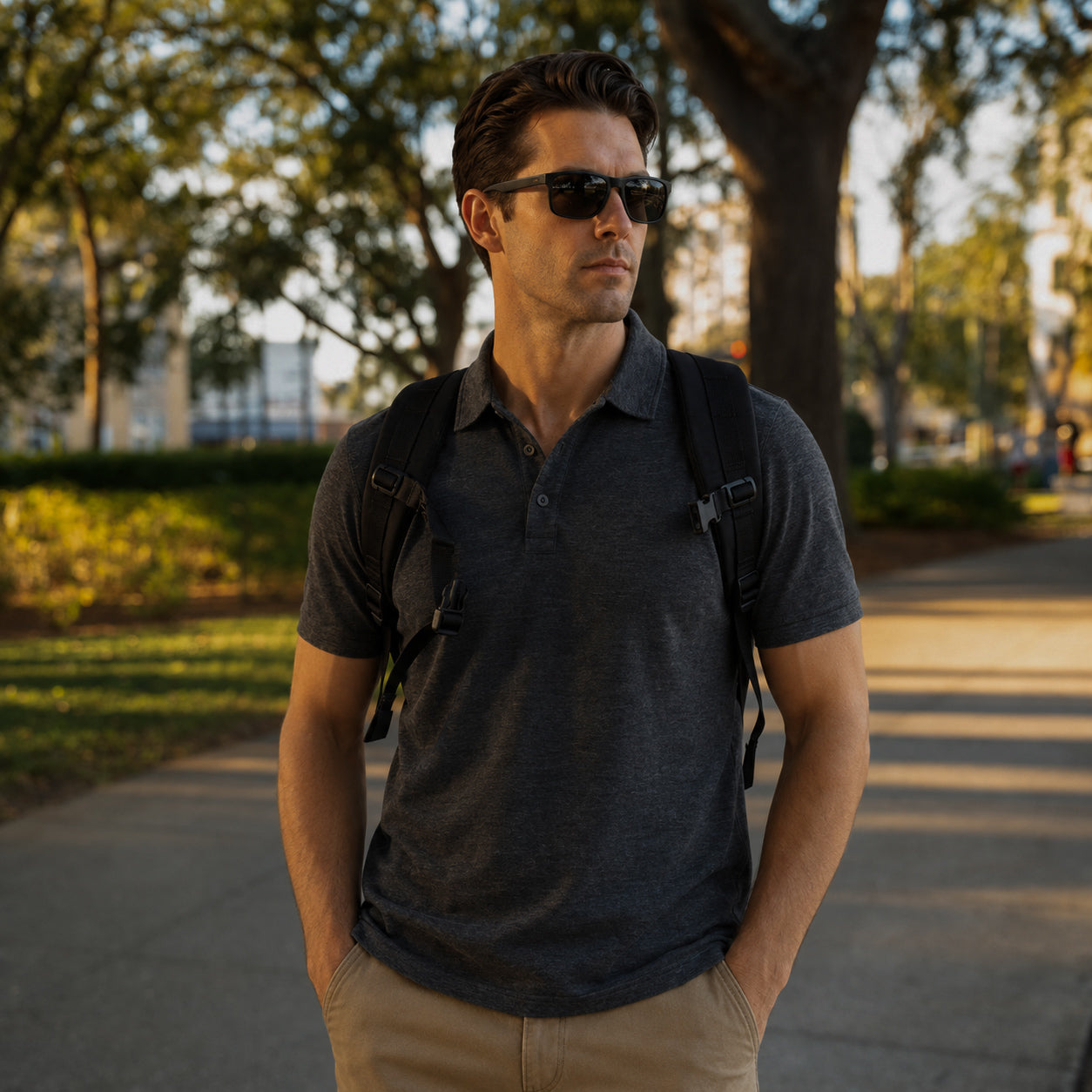 Polo de golf homme 100 % laine mérinos (avec poche) 175 g/m² - Léger 