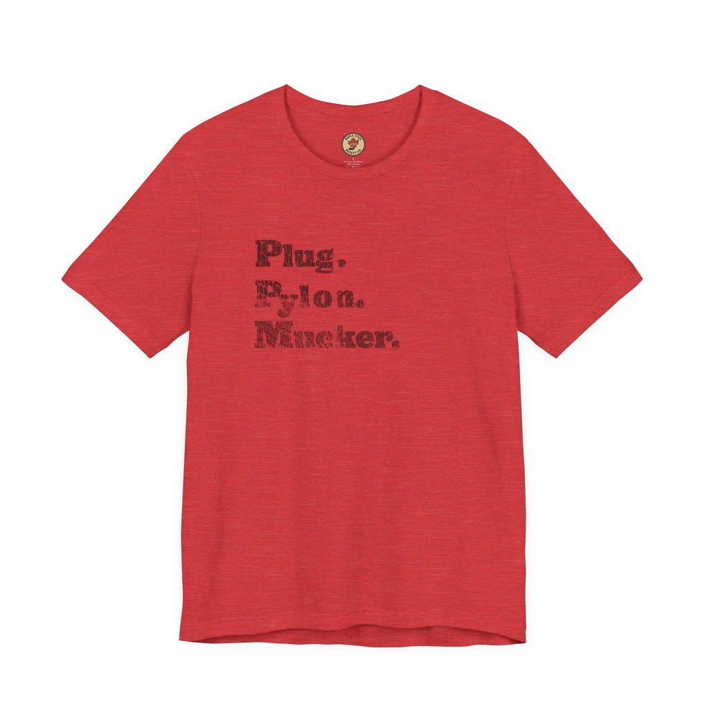 Plug Pylon Mucker T-Shirt - Hockey Hard Worker - Blue Collar Hockey - Maple Stick Hockey - True Fan Gift