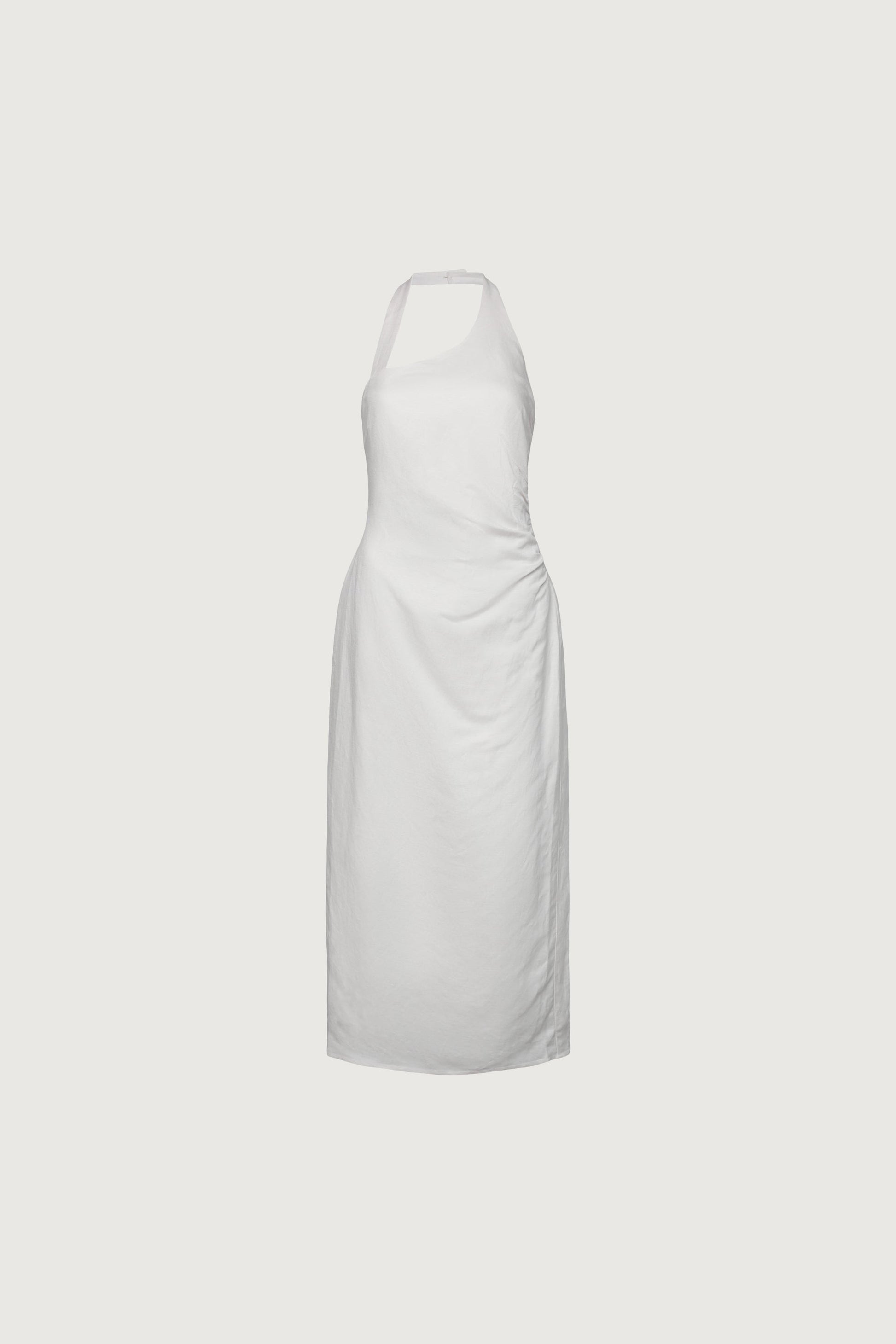 ROBE LONGUE ASYMÉTRIQUE EN MÉLANGE DE LIN