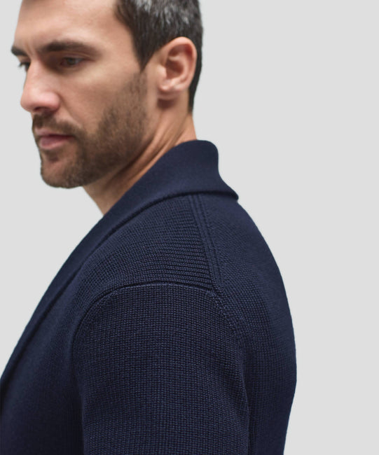 Cardigan en laine mérinos pour homme