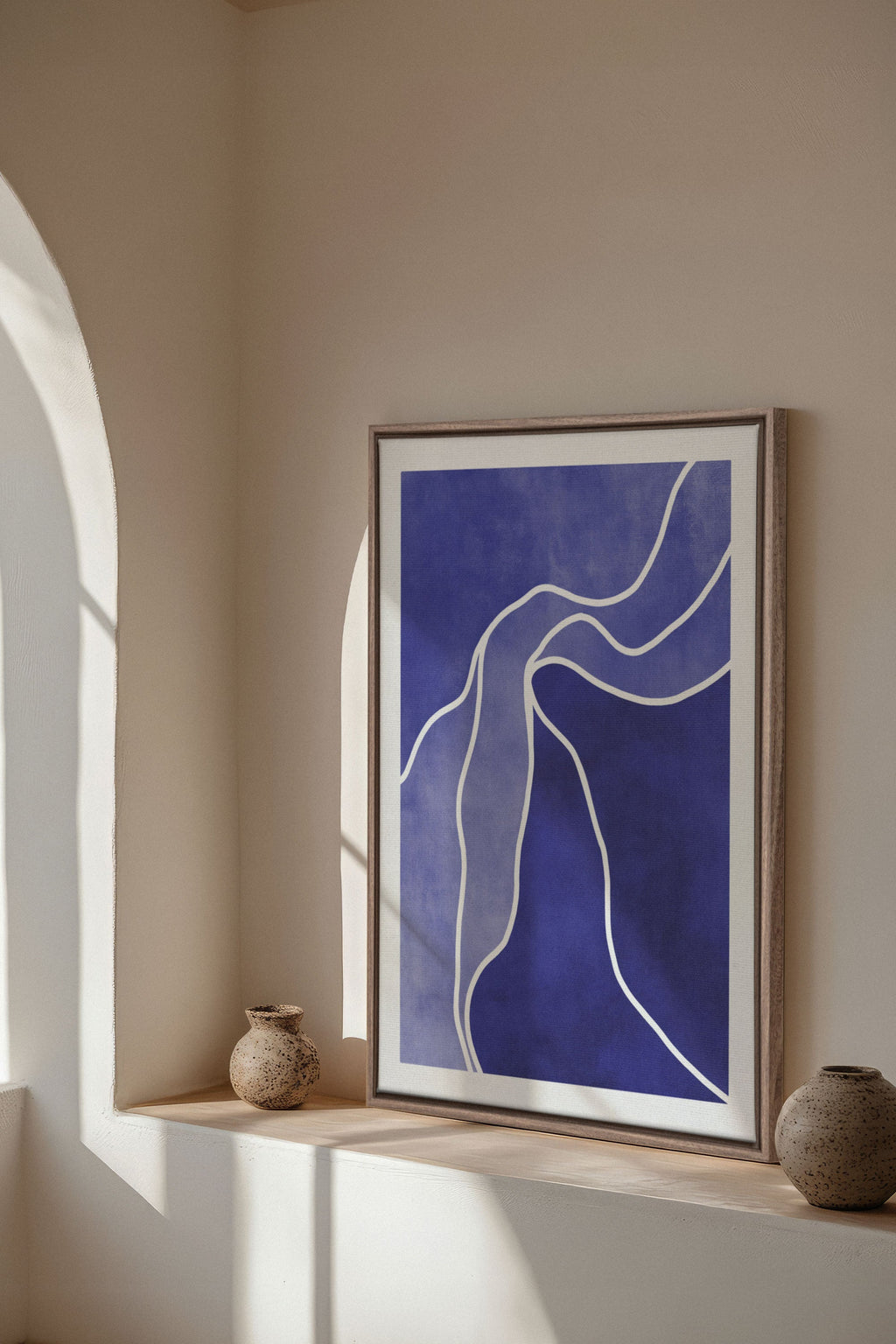 INDIGO REFLECTION, Stretched Canvas Artwork