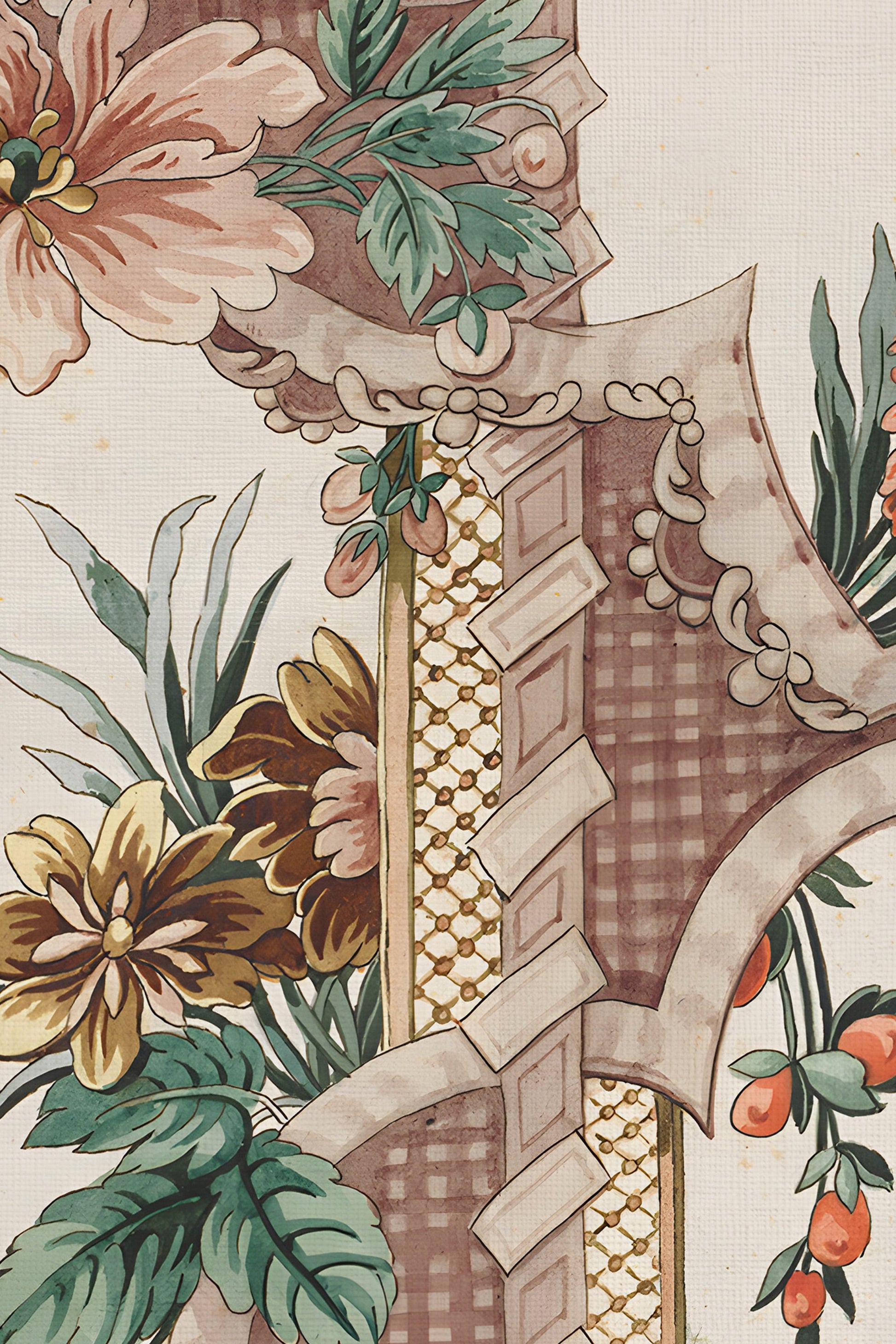 Botanical Symphony, Vintage Silver Frame