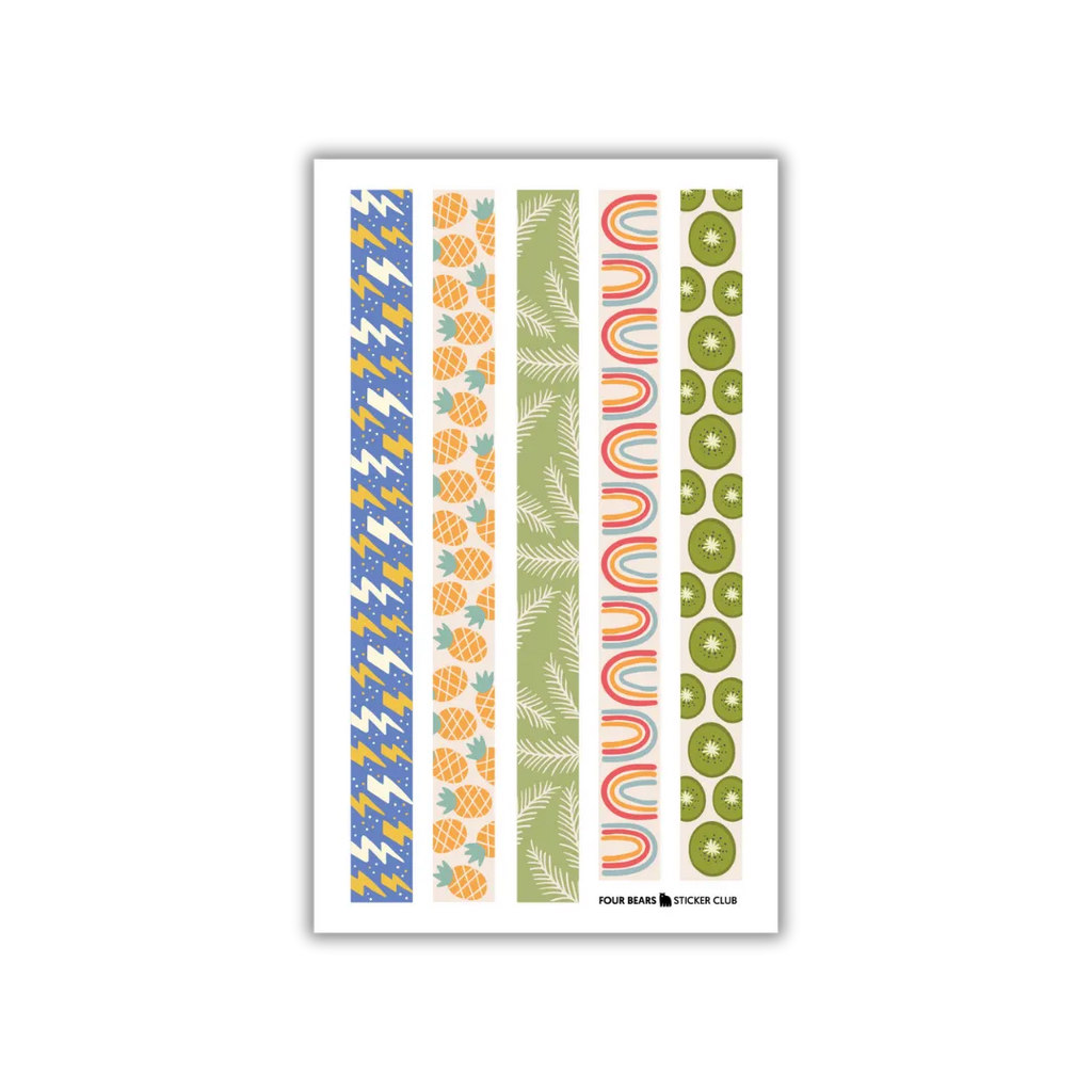 Summer Washi - Four Bears Sticker Club