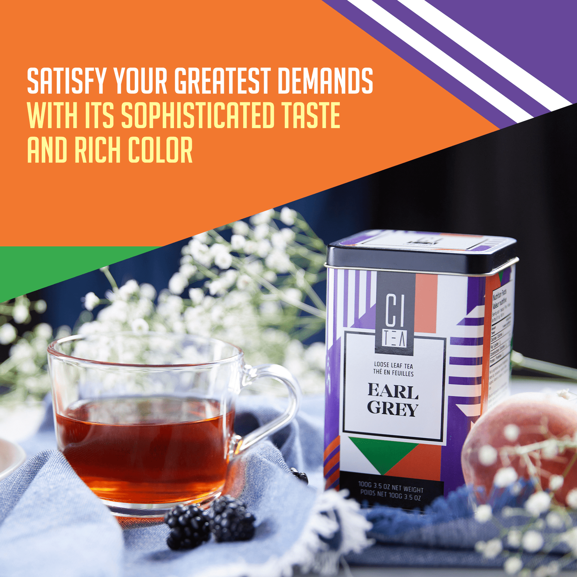 Earl Grey Loose Tea & Infusion Teacup Gift Set