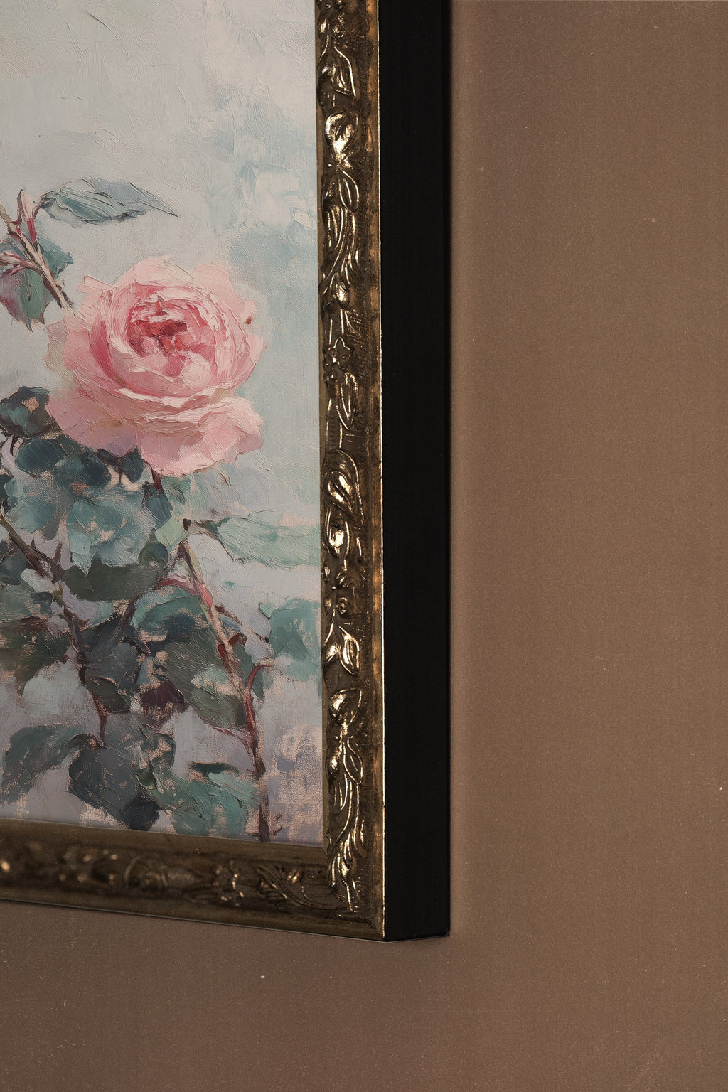 Powdered Roses, Vintage Silver Frame