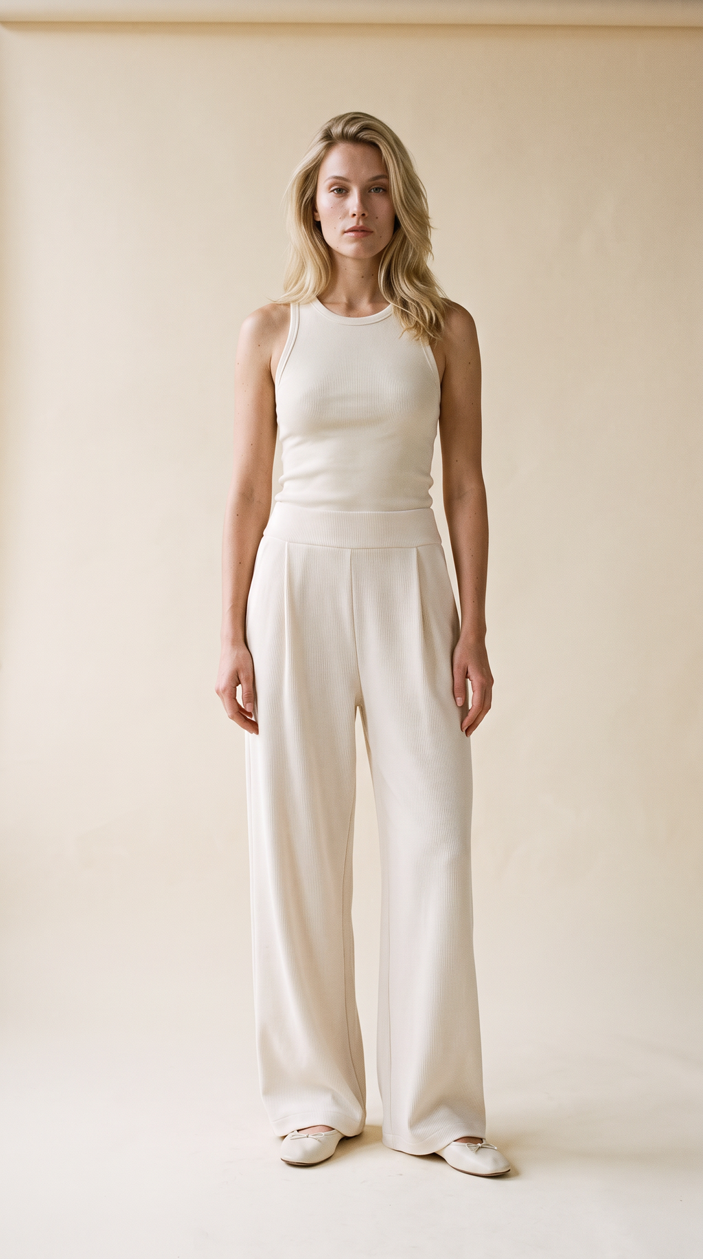 Luxeflow - Elevated Wide Leg Sweatpants Trouser Pants Ivory