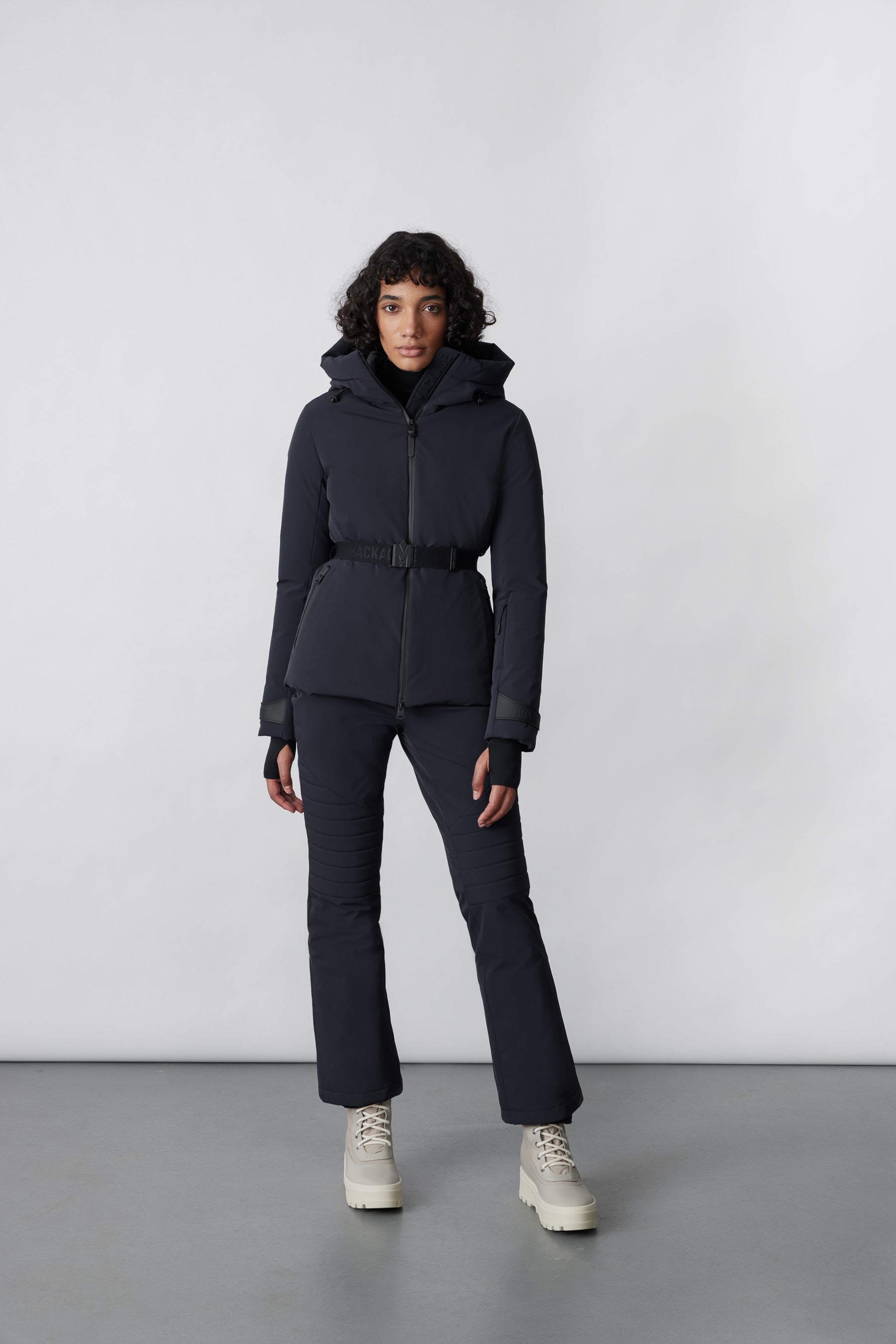Veste de ski ceinturée en duvet avec capuche KRYSTAL Agile-360