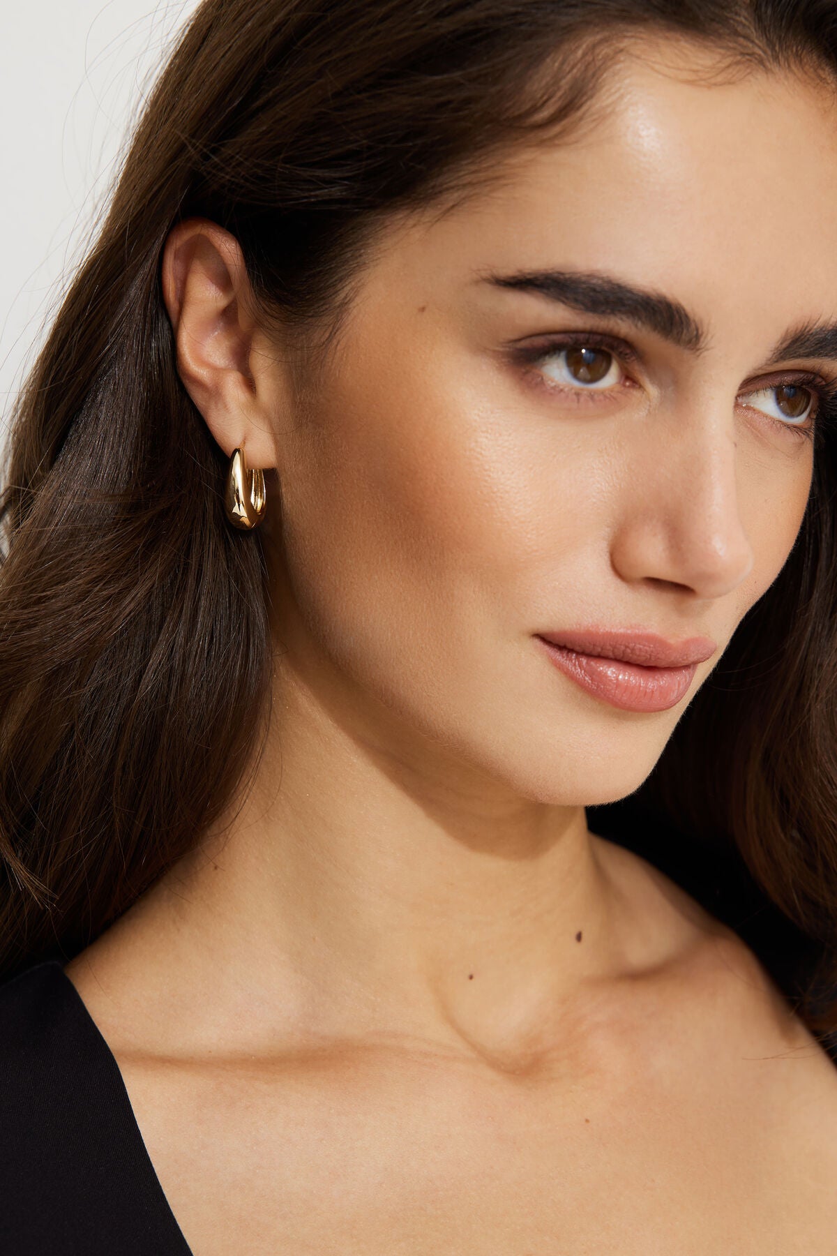 Boucles d'oreilles créoles en forme de dôme