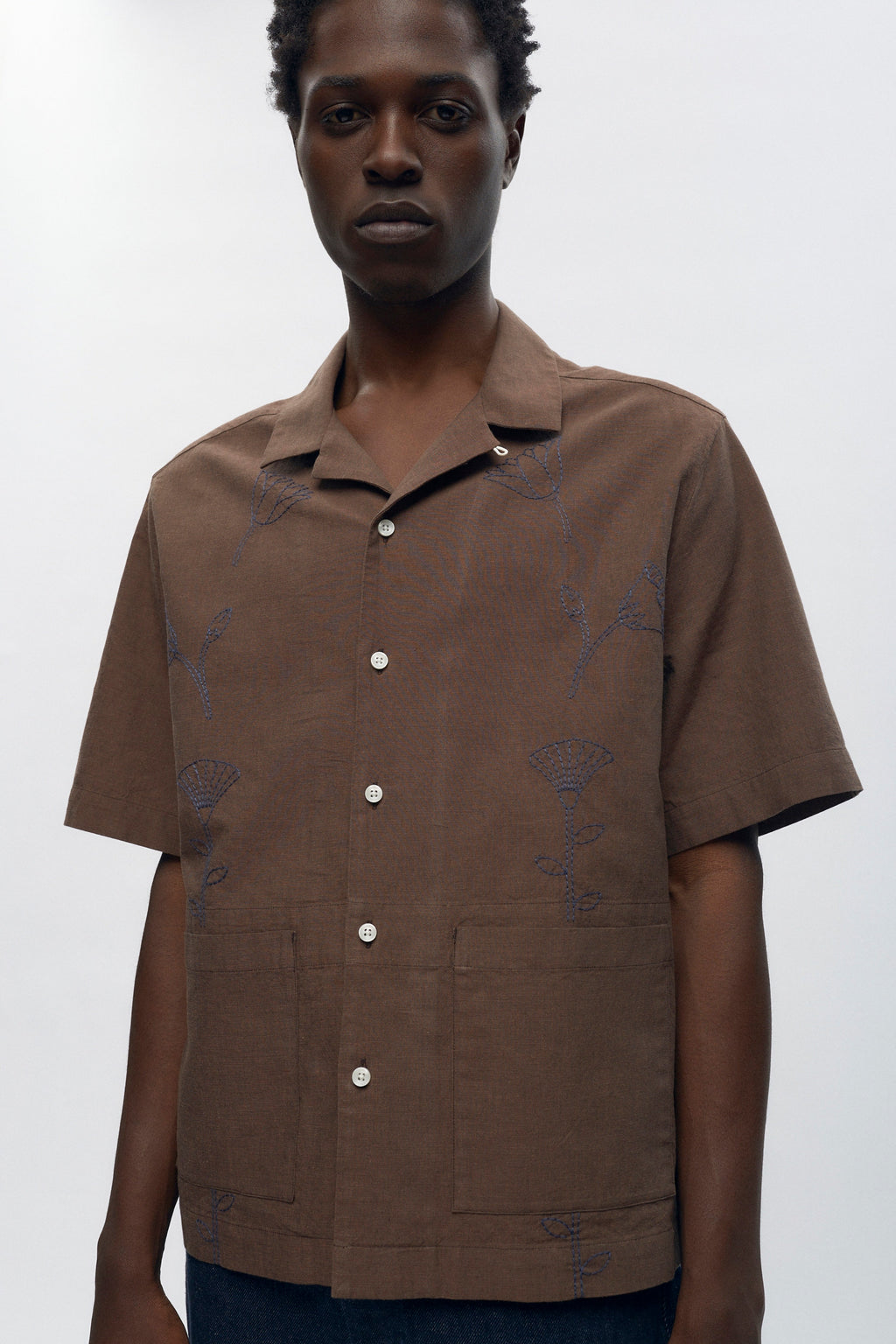Chemise de camp en lin pour homme