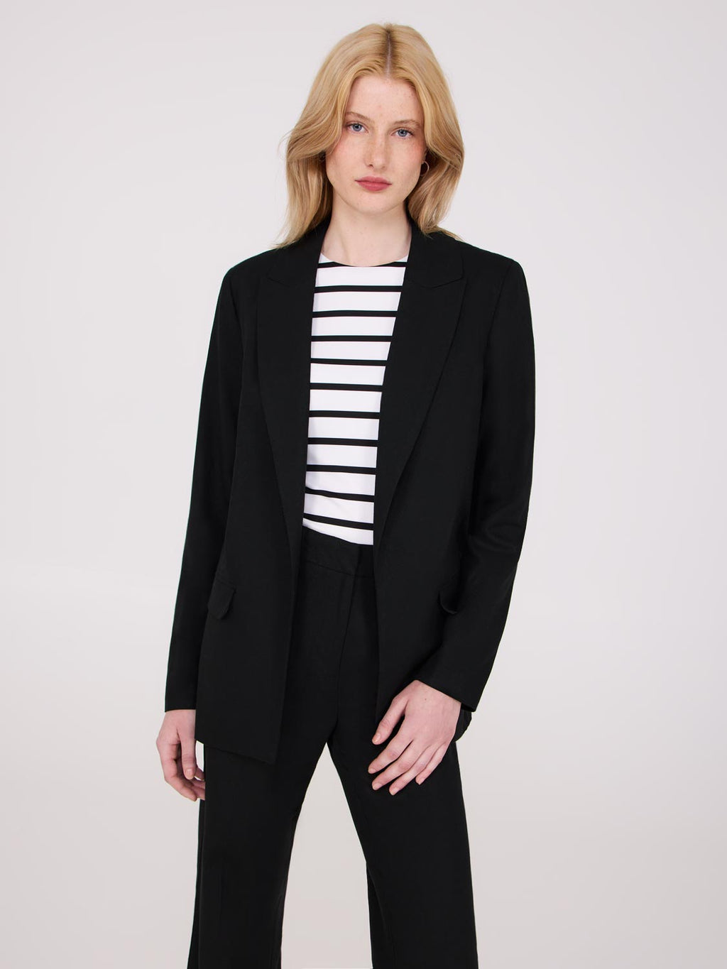 Linen Blend Open Blazer