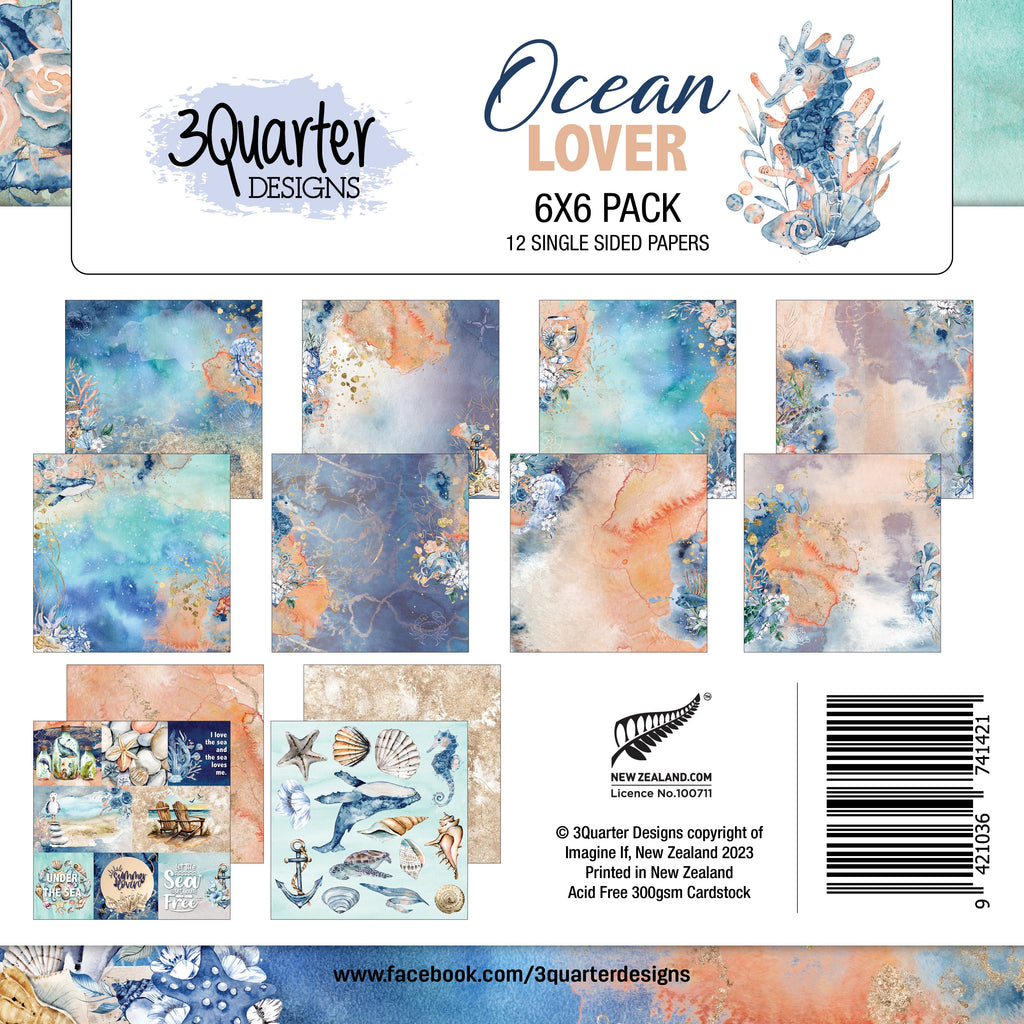 3Quarter Designs - Ocean Lovers - Paper Pad  6 x 6