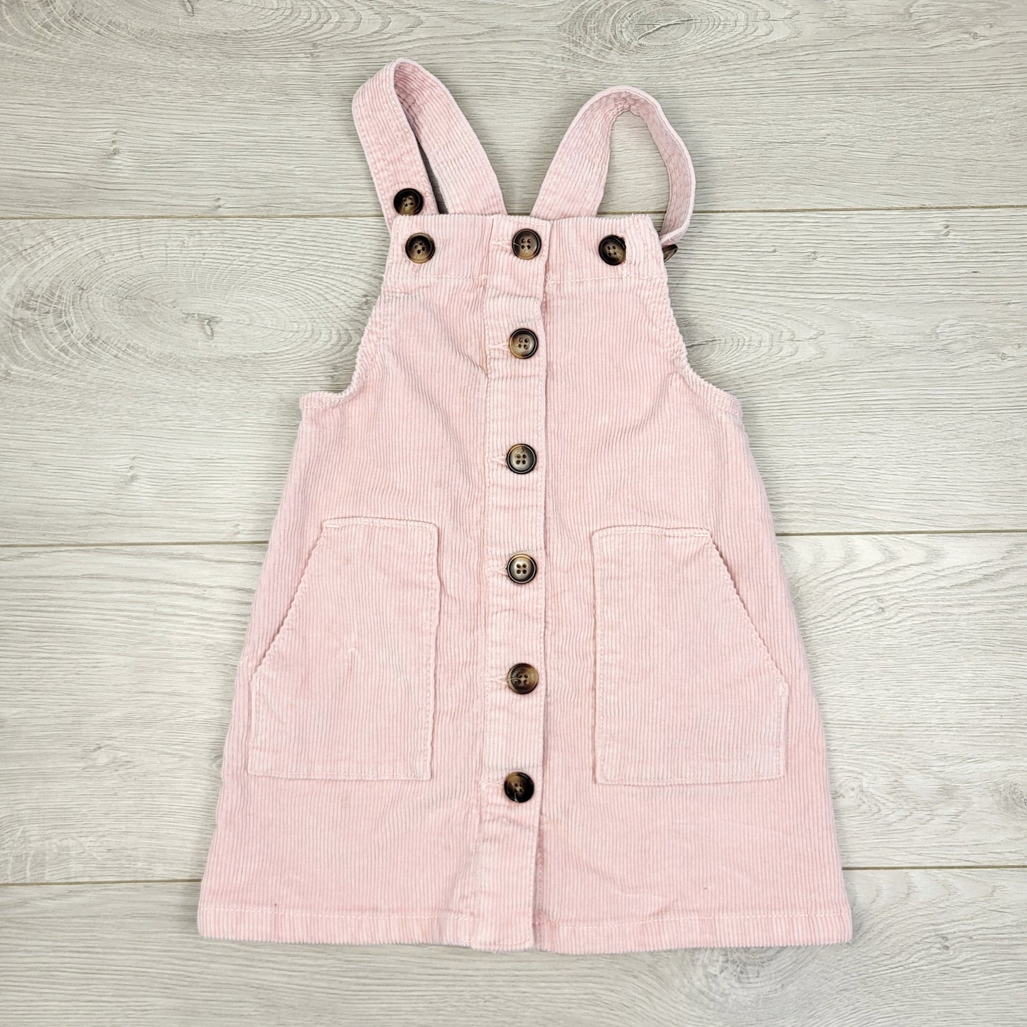 PBRQ1 - Wonder Nation pink corduroy overall dress. Size 3T
