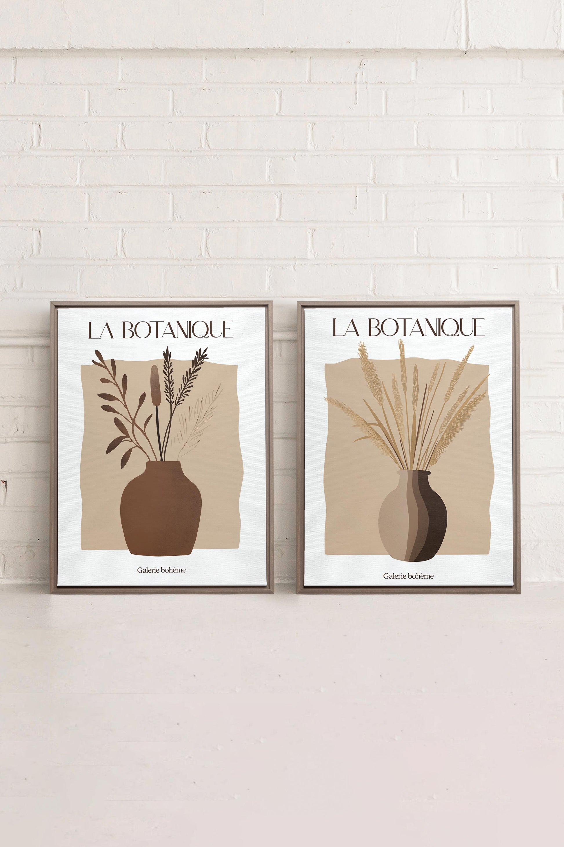 BOTANICAL DUO (2 Stretched Canvas Artworks)