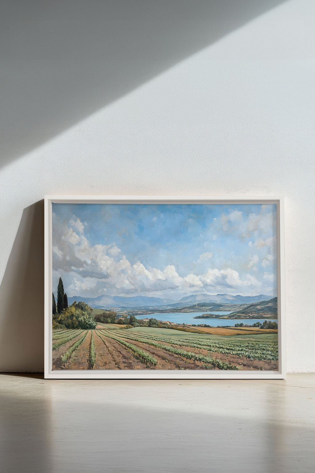 Tranquil Lakeside, Stretched Canvas Artwork