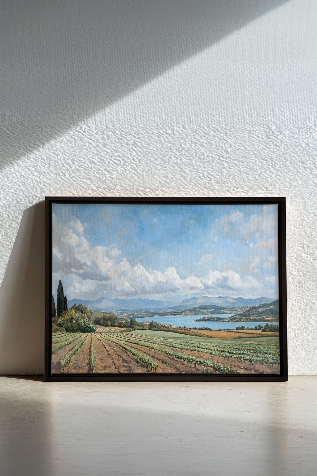 Tranquil Lakeside, Stretched Canvas Artwork