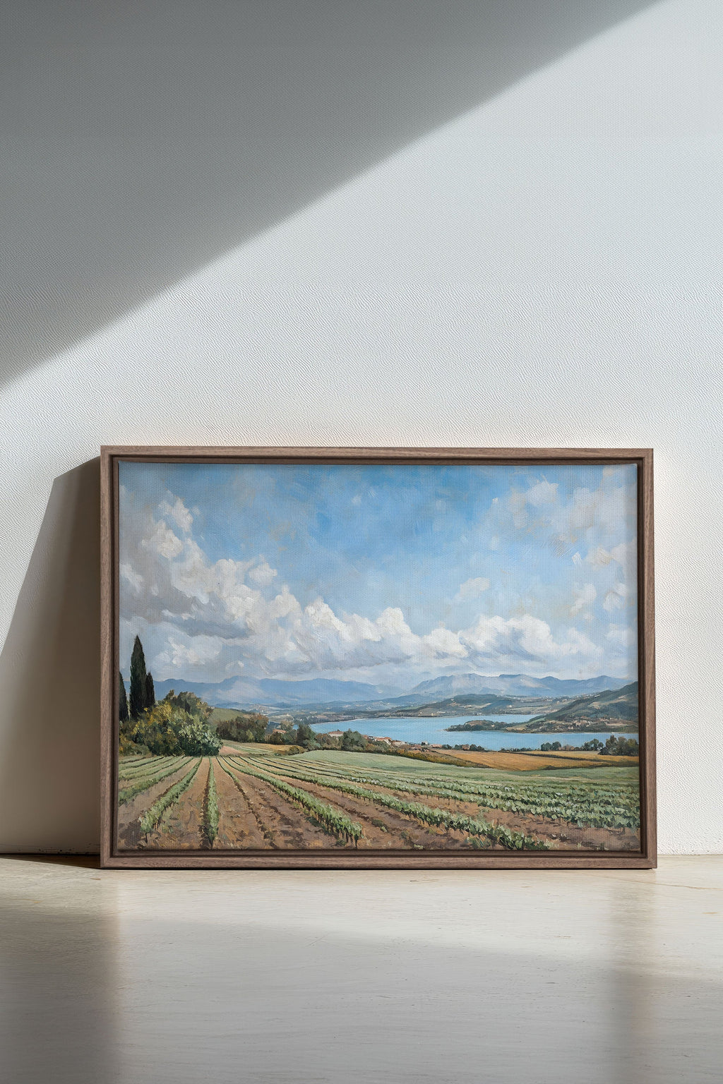 Tranquil Lakeside, Stretched Canvas Artwork