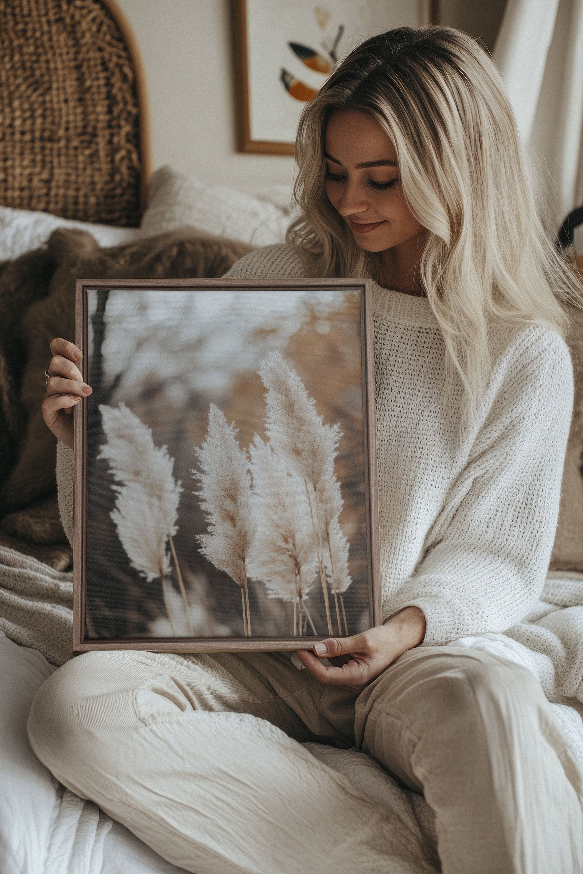 GOLDEN FEATHER, Stretched Canvas Artwork