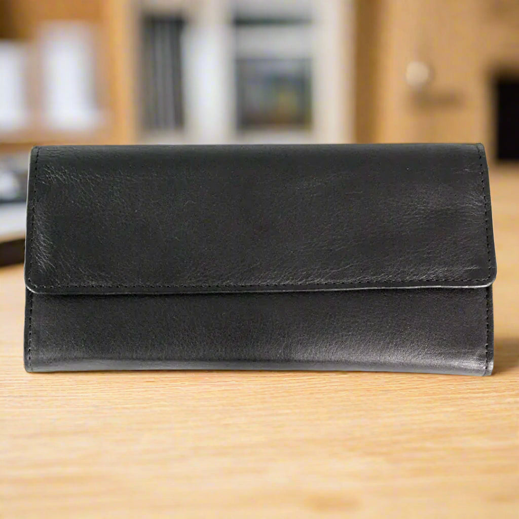 Portefeuille en cuir à rabat pour femme JBG International