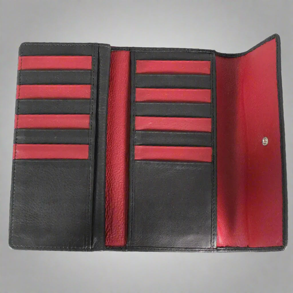 Portefeuille en cuir à rabat pour femme JBG International