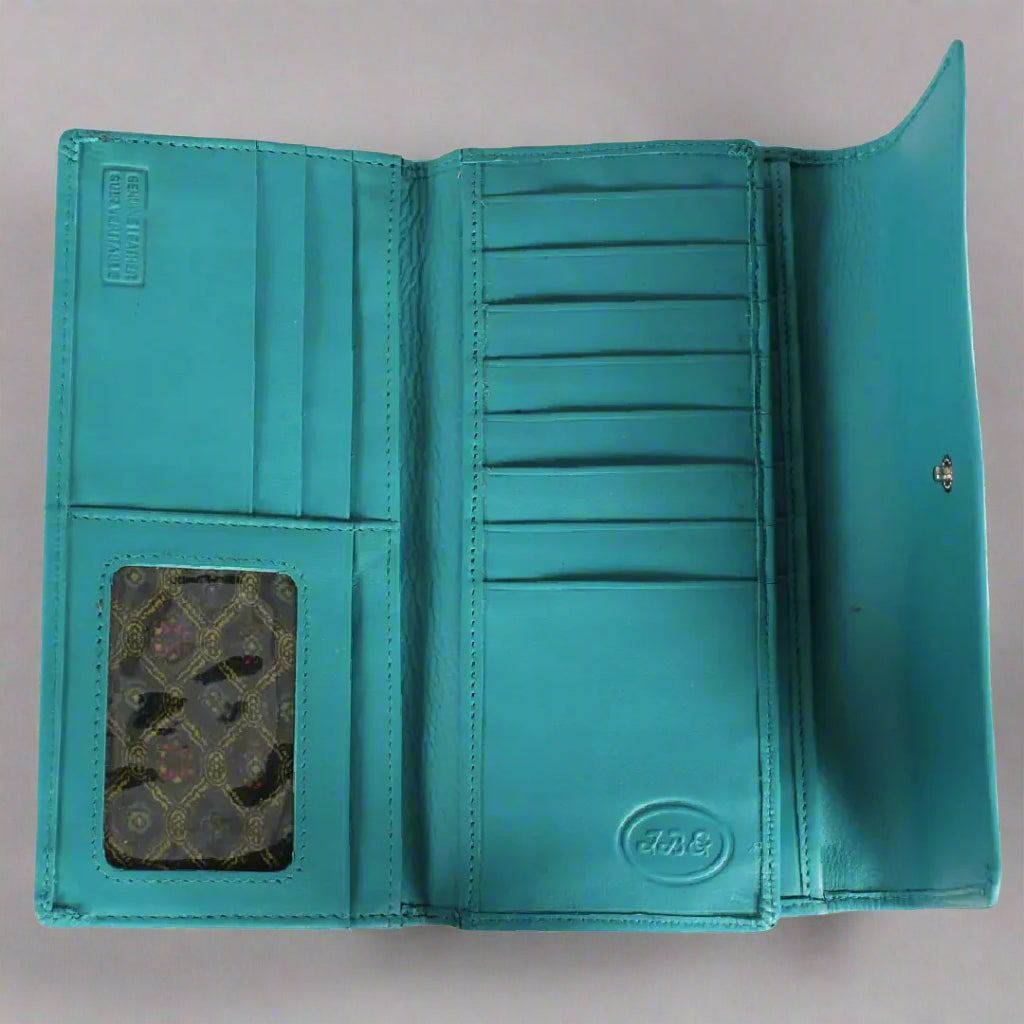 Portefeuille en cuir à rabat pour femme JBG International