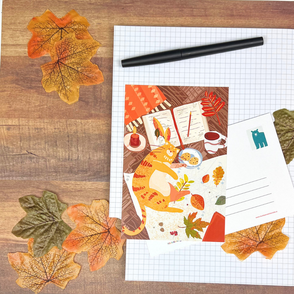 Cartes postales d'après-midi d'automne