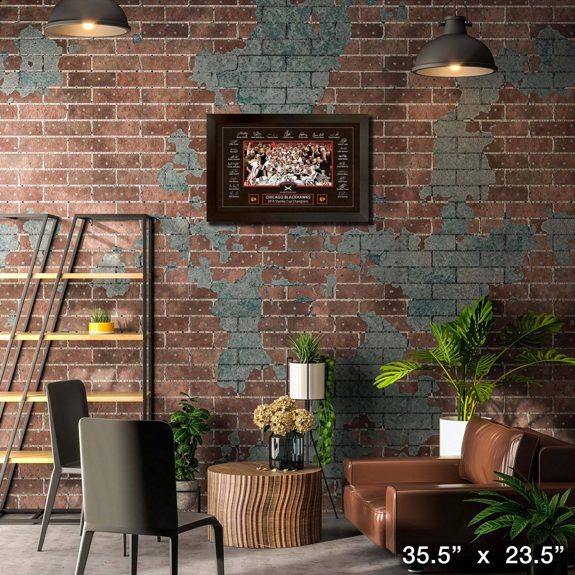 Chicago Blackhawks 2010 Stanley Cup Replica Signature Frame with Game-Used Net