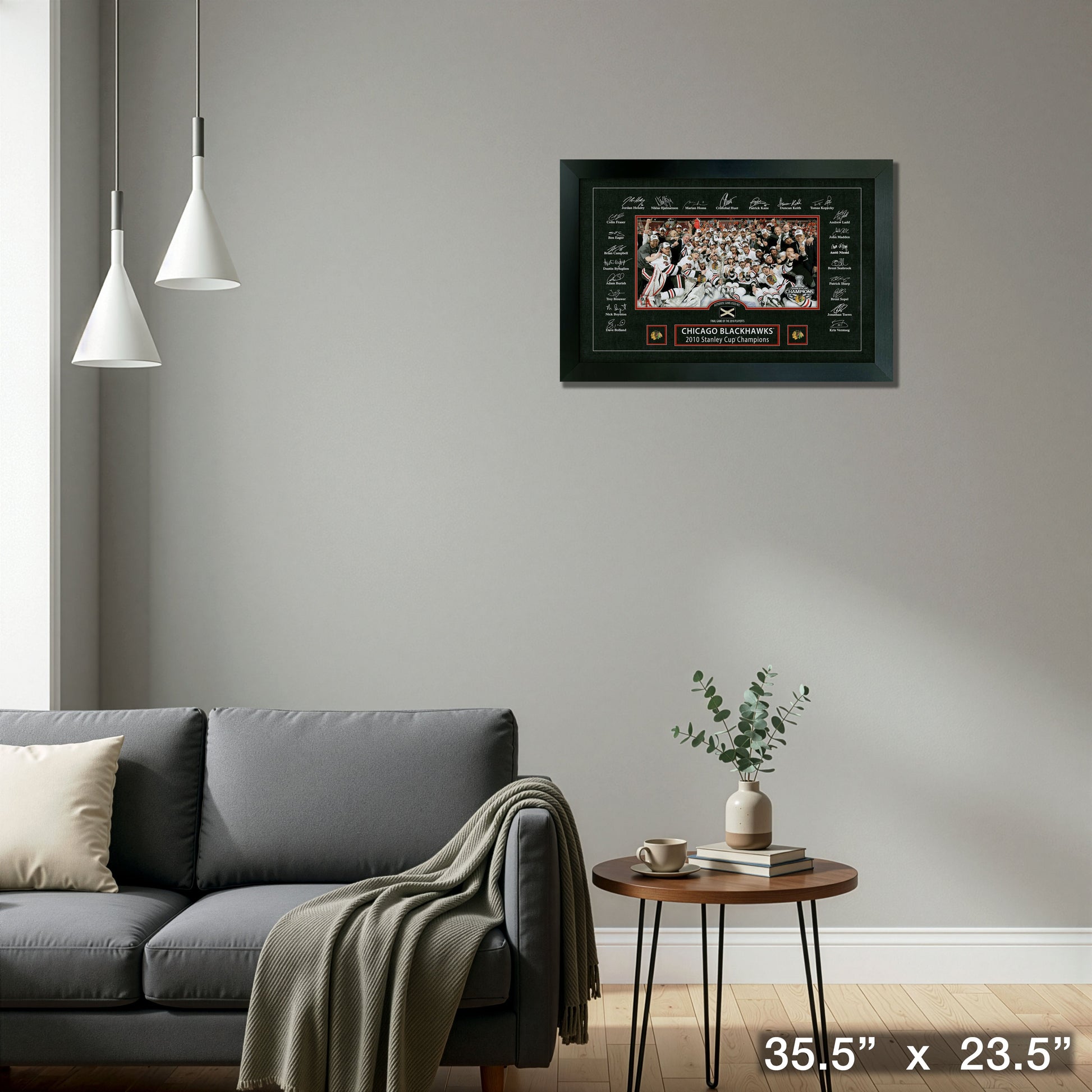 Chicago Blackhawks 2010 Stanley Cup Replica Signature Frame with Game-Used Net