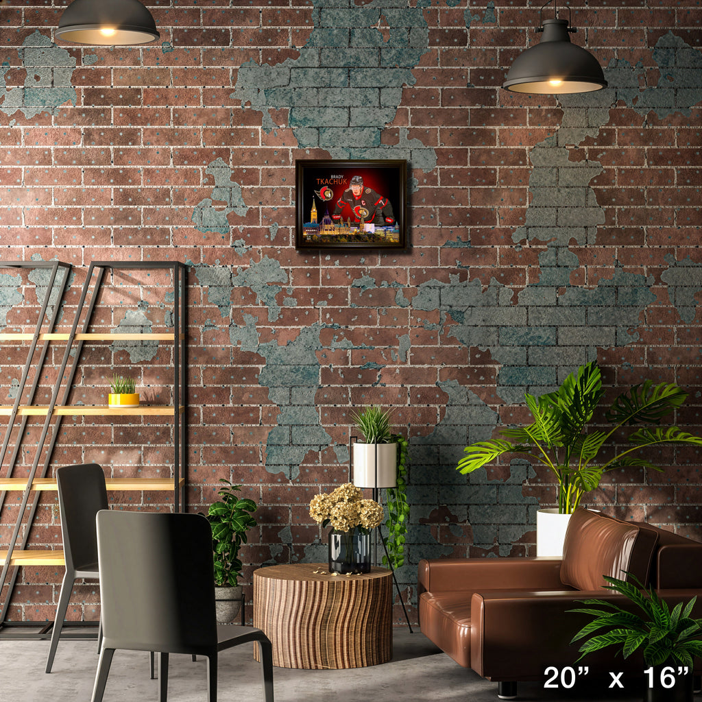 Brady Tkachuk 16x20 Framed Skyline Print Ottawa Senators